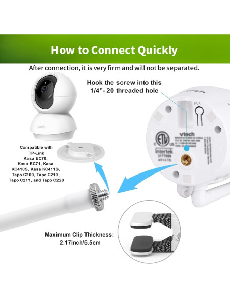 Soporte Flexible para Cámara TP-Link Tapo C200/C210/C220 - Sin Herramientas