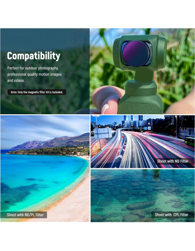 Kit de Filtros Magnéticos Neewer para DJI Osmo Pocket - 8 Piezas ND4 ND8 ND16 CPL