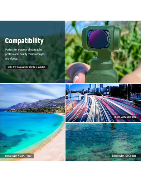 Kit de Filtros Magnéticos Neewer para DJI Osmo Pocket - 8 Piezas ND4 ND8 ND16 CPL
