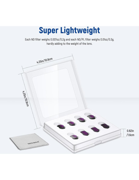 Kit de Filtros Magnéticos Neewer para DJI Osmo Pocket - 8 Piezas ND4 ND8 ND16 CPL
