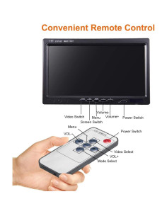 Monitor de Respaldo Lychee 7" LCD HD 800x480 con 2 Entradas AV 2