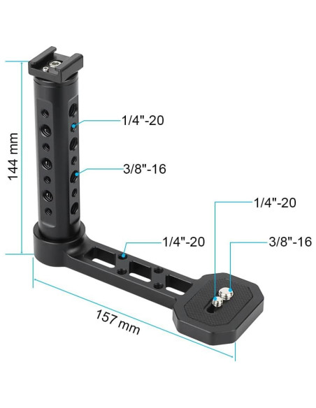Agarre L Lateral de Aluminio CAMVATE para Gimbals DJI y Zhiyun