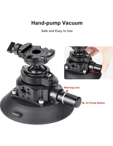 Soporte de Ventosa SUNWAYFOTO BS-01 para Cámara DSLR y GoPro