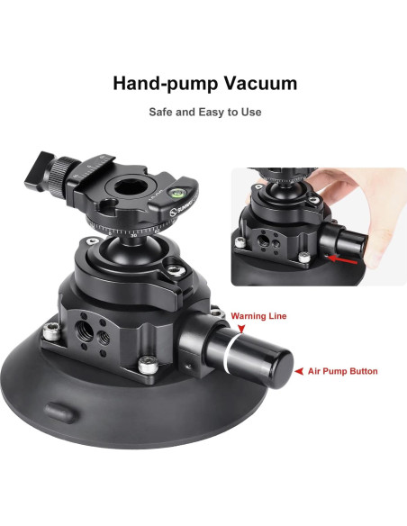 Soporte de Ventosa SUNWAYFOTO BS-01 para Cámara DSLR y GoPro