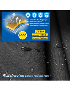Cubierta de Motocicleta Rosefray 600D XXL Impermeable Negra 2