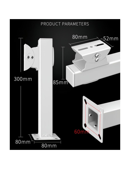 Soporte de cámara de seguridad CCTV SAMIDEA - Acero resistente, ajuste universal