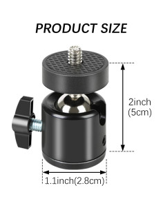 Cabezal de bola mini 1/4" Acuxiaza para trípode 360 2
