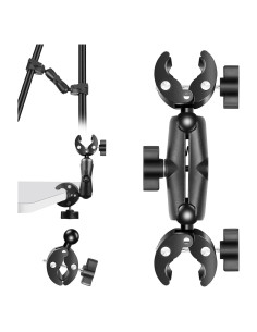 Abrazadera Doble PULUZ Ajustable para Cámara de Acción