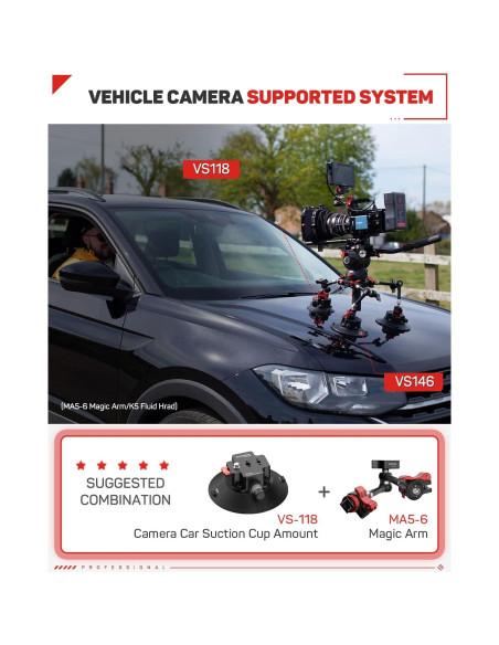 Soporte de Cámara para Vehículo iFootage VS-118 con Ventosa 20 kg