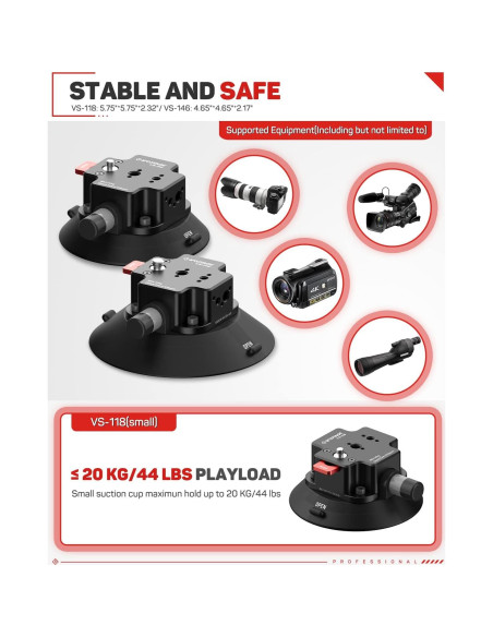 Soporte de Cámara para Vehículo iFootage VS-118 con Ventosa 20 kg