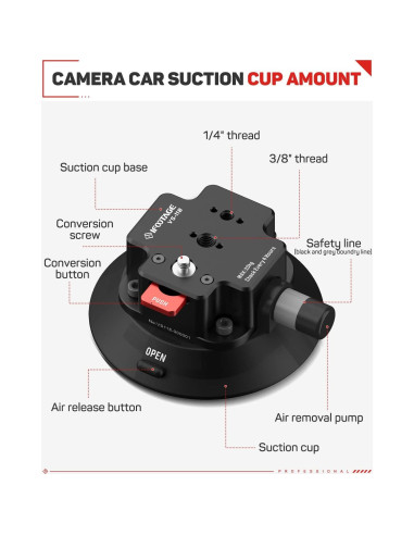 Soporte de Cámara para Vehículo iFootage VS-118 con Ventosa 20 kg