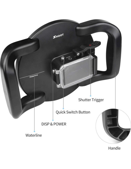 Puerto de cúpula SHOOT para cámara DJI OSMO Action 1 - Impermeable 13.7m