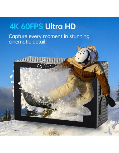 Cámara de Acción 4K Hiicam Speed10 20MP Pantalla Táctil EIS
