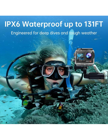 Cámara de Acción 4K Hiicam Speed10 20MP Pantalla Táctil EIS