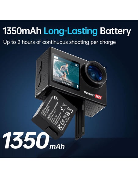 Cámara de Acción 4K Hiicam Speed10 20MP Pantalla Táctil EIS