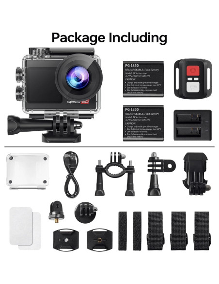 Cámara de Acción 4K Hiicam Speed10 20MP Pantalla Táctil EIS