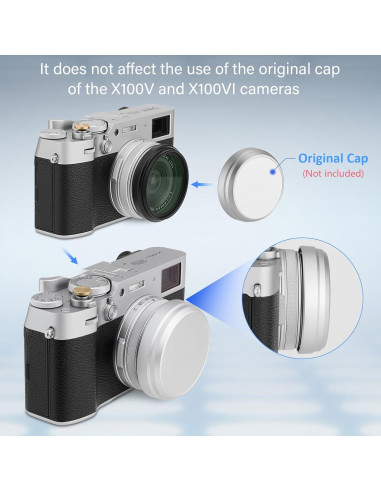 Anillo Adaptador de Filtro UV 49mm Haoge para Fujifilm X100VI/X100V