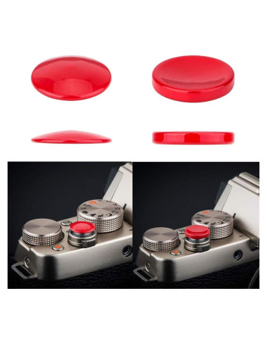Tapa de Botón de Obturador Jinjiacheng 2X Rojo para Cámaras
