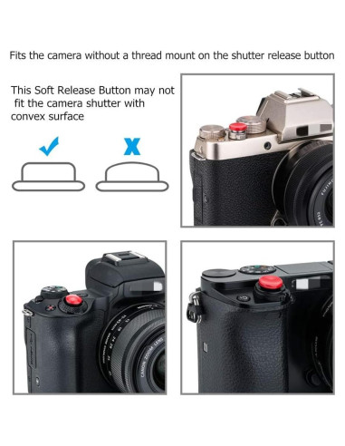 Tapa de Botón de Obturador Jinjiacheng 2X Rojo para Cámaras