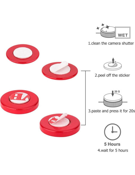 Tapa de Botón de Obturador Jinjiacheng 2X Rojo para Cámaras