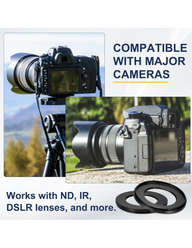 Adaptador de Anillo de Paso PATIKIL 72mm a 82mm Negro