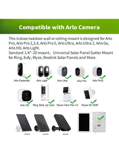 Soporte Adhesivo Universal para Cámara Ring y Eufy - 360