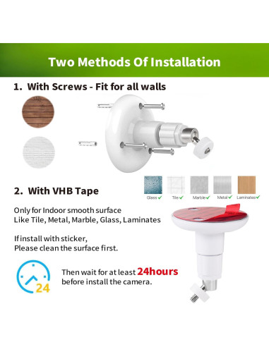 Soporte Adhesivo Universal para Cámara Ring y Eufy - 360