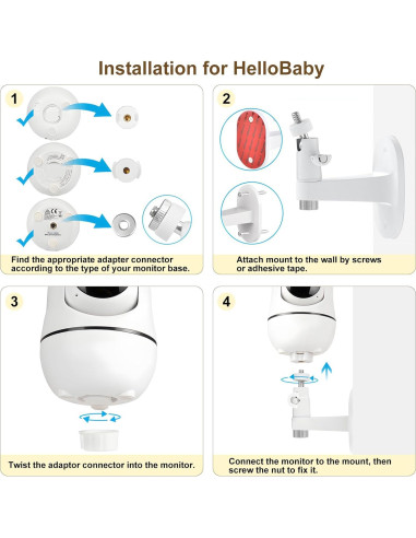 Soporte Ajustable para Monitor de Bebé HelloBaby y ANMEATE