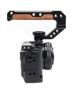 Mango Superior de Madera FUGASUN para Cámara DSLR con 3 Zapatas Frías 2