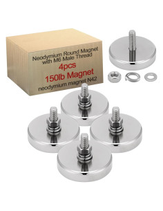 Imán Redondo Neodimio Flutesan 4 Piezas 68kg M6