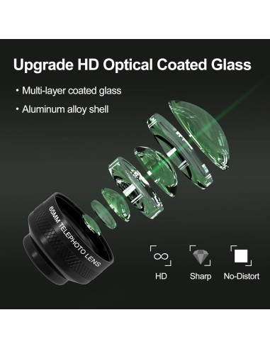 Lente Telefoto 65mm Veedzoens para Smartphones con Clip