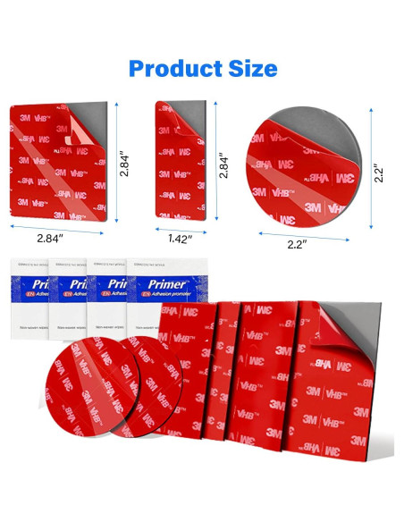 Almohadillas Adhesivas 3M VHB Doble Cara 4PCS 7.2cm para Coche