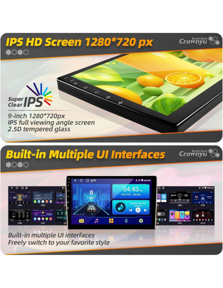 Radio Android 12 CROWNYU para Toyota Corolla 2004-2008 9"