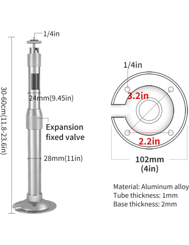 Soporte Ajustable para Cámara de Vigilancia ZT-NET 30-60cm