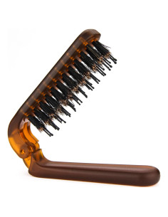 Cepillo de Pelo Plegable Ancable para Viaje - Cerdas de Jabalí y Nylon