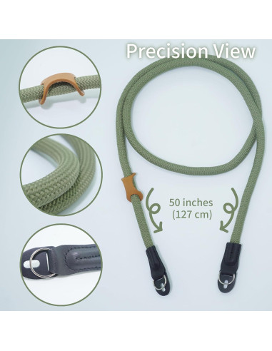 Correa de cámara cruzada 127cm Verde militar - Lanyard 10mm