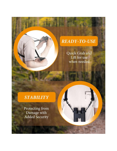 Correa de Arnés para Binoculares Oufabe, Ajustable, Ergonómica