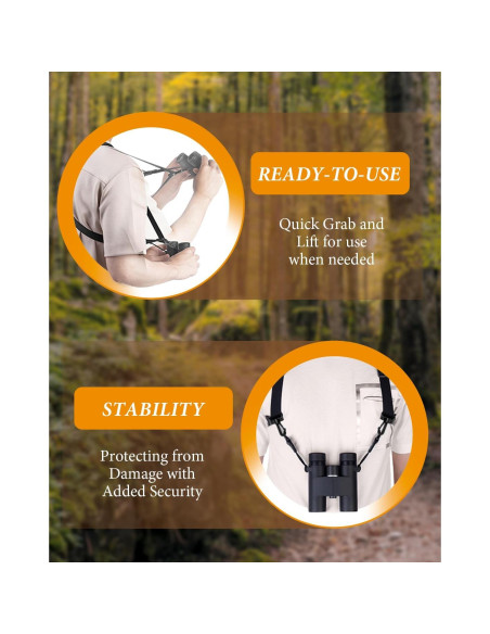 Correa de Arnés para Binoculares Oufabe, Ajustable, Ergonómica