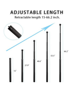Palo de Selfie Invisible VVHOOY 15-66 cm Ajustable Antideslizante 2