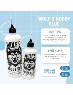 Pegamento Hobby Wolf 59ml con Punta de Aguja - Secado Transparente 2