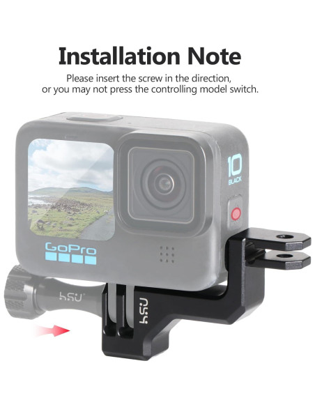 Adaptador Codo Vertical Aluminio HSU para GoPro Hero 9-13