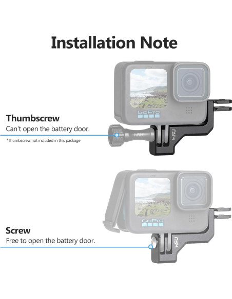 Adaptador Codo Vertical Aluminio HSU para GoPro Hero 9-13