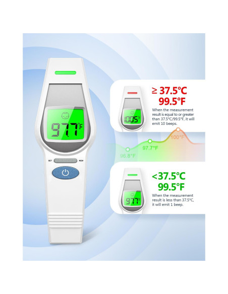 Termómetro Digital Infrarrojo HealthTree 2 en 1 Sin Contacto