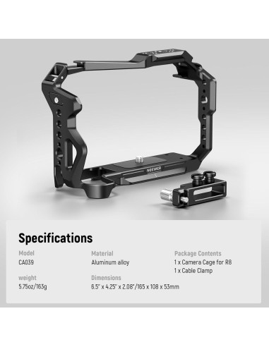Jaula de Cámara NEEWER para Canon R8 - Aluminio, Ligera y Segura