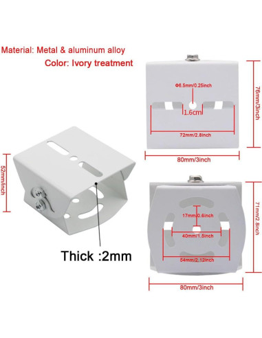 Soporte de Cámara de Seguridad Doble L Rosebe Metal 0.54 kg