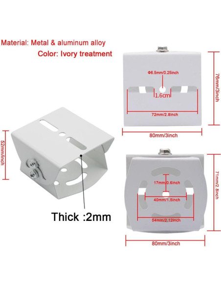 Soporte de Cámara de Seguridad Doble L Rosebe Metal 0.54 kg