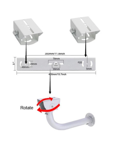 Soporte de Cámara de Seguridad Doble L Rosebe Metal 0.54 kg