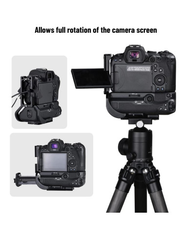 Soporte en L para cámara EOS R5/R6 con empuñadura BG-R10