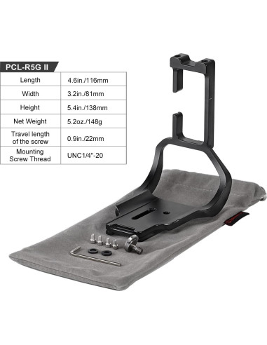 Soporte en L para cámara EOS R5/R6 con empuñadura BG-R10