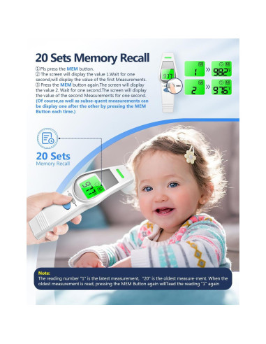 Termómetro Digital Infrarrojo HealthTree 2 en 1 Sin Contacto